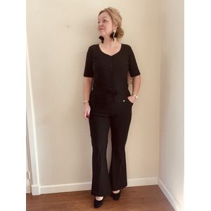 Hill Fashion - Jumpsuit - Angelle Milan Travelstof - Zwart - Maat S