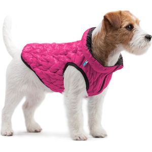 AiryVest UNI Hondenjas / Hondenjack - Gevoerd - Omkeerbaar - Pink-Black - Maat: M43 (GELIEVE ALVORENS BESTELLEN OPMETEN)