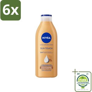 NIVEA – Bodylotion – Sun Touch Bruinen Zonder Zon – 400 ml - Voordeelverpakking - 6 stuks - Bruin zonder zon - Natuurlijke teint