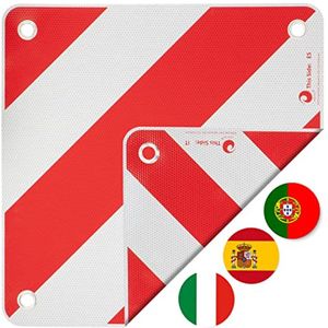 Waarschuwingsbord 3-in-1 - Geschikt voor Italië, Spanje en Portugal - Reflecterend - 50x50 cm voor motorhome, caravan en achterdrager