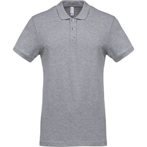 Polo Heren 3XL Kariban Kraag met knopen Korte mouw Oxford Grey 90% Katoen, 10% Viscose