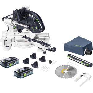 Festool KAPEX KSC 60 EB-Basic accu afkortzaag 18 V / 36 V 216 mm borstelloos + 2x accu 4.0 Ah - zonder oplader
