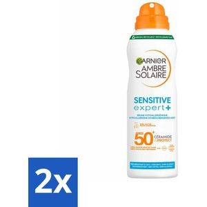 Garnier - Ambre Solaire - Mist Spray - Sensitive Expert+ - SPF 50+ - 150 ml - Voordeelverpakking - 2 stuks