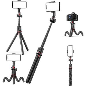Casemania Universeel Statief - Flexibel Tripod voor Camera en Smartphone - Incl. Bluetooth Afstandsbediening - Octopus Telefoon Statief met telefoonhouder - (Actie) Camera Statief