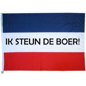 LBM ''ik steun de boer'' vlag - 'Nederlandse vlag - 90 x 150 cm - rood wit blauw