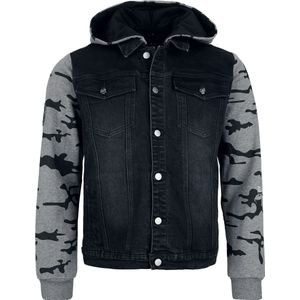 Rock Rebel by EMP Zwart/grijze hoodie met knoopjes - Heren - S