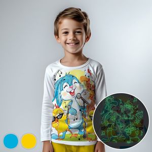 Bunny & the Chicks - Glow-in-the-dark pyjama - geel - maat 92-98 - 2 jaar - 100% katoen