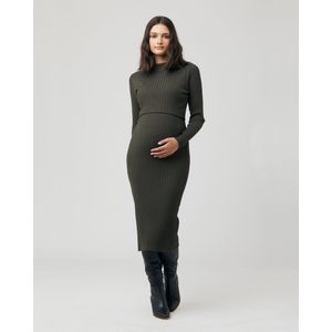 RIPE Rib Gebreide Jurk, voedingsjurk Nella, Ivy groenXS