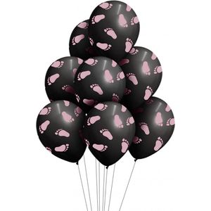 Ballonnen - Ballon - Gender reveal - Babyshower - Geboorte versiering meisje - Feest decoratie - Latex - roze - 8 stuks