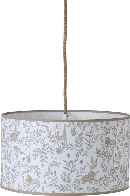 Olifant - Babylon - Lampenkap - Ecru - Dierenprint, Hoogte 20 cm, Diameter 35 cm