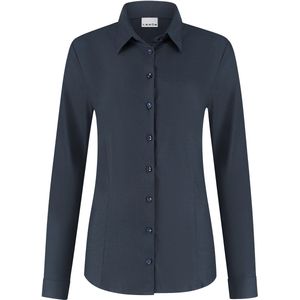 Ledûb damesblouse donkerblauw stretch