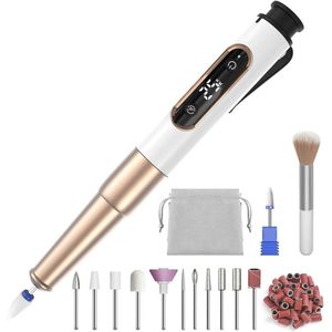 CRLYN® Nagelfrees Bitjes - Pedicureset Electrisch - Manicure Set - Goud en Wit