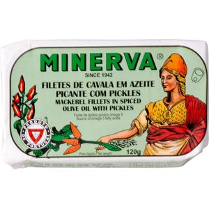 Minerva Makreel met groente in pikante olijfolie 120 gram