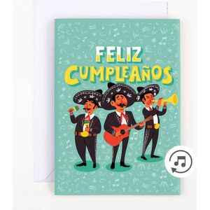 Feliz Cumpleaños Kaart - Grappige Verjaardags Kaart - Nonstop muziek & Glitters!