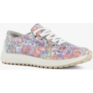 Hush Puppies leren dames sneakers met bloemenprint - Wit - Uitneembare zool - Maat 38