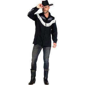 Wilbers & Wilbers - Cowboy & Cowgirl Kostuum - Cowboy Bobby Cowrider Man - Zwart - XXL - Carnavalskleding - Verkleedkleding
