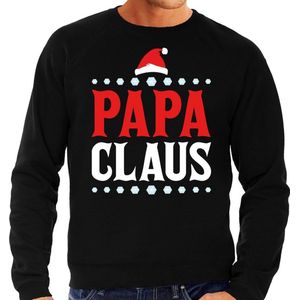 Grote maten foute Kersttrui / sweater - Papa Claus- zwart voor heren -  plus size kerstkleding / kerst outfit XXXL