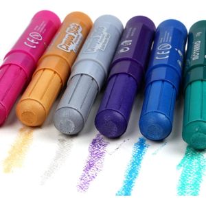 verfstiften neon - metallic - set van 12 verfstiften - verfsticks - neon - verf sets