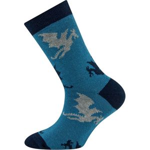 Ewers Kindersok - Staalblauw met Draken Grijs/Donkerblauw-27/30