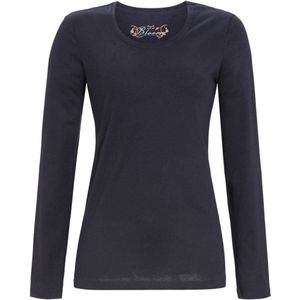 Bloomy pyjamashirt effen midnight - Blauw - Maat - 40