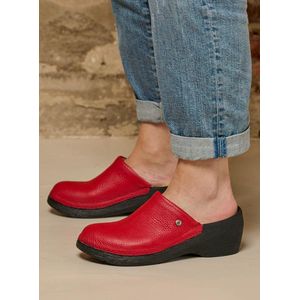 Wolky Klompen Multi Clog rood leer