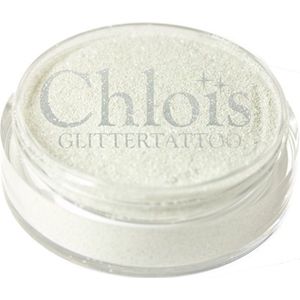 Chloïs Glitter White Pure 10 ml - Dekkend - Chloïs Cosmetics - Chloïs Glittertattoo - Cosmetische glitter geschikt voor Glittertattoo, Make-up, Facepaint, Bodypaint, Nailart - 1 x 10 ml