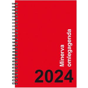 Bekking & Blitz - Agenda 2024 - Minerva omlegagenda 2024 - Kantooragenda 2024 - A-5 formaat - Harde kaft - Ringband - 1 week per 2 pagina's - voorzien van afscheurbare perforatiehoek - Inclusief jaarplanners 2024 en 2025 - Met ruimte voor notities