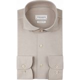 Profuomo - Japanese Knitted Overhemd Melange Beige - Heren - Maat 37 - Slim-fit