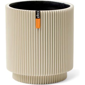 Capi Europe - Vaas cilinder Groove Colours - 23x25 - Beige - Opening Ø20.3 - Bloempot voor binnen - 5 jaar garantie - BGVBG315