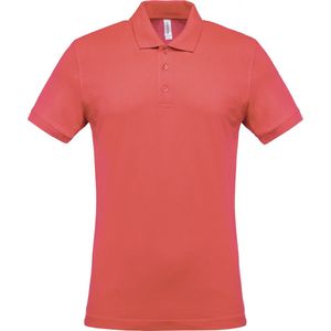 Polo Heren 4XL Kariban Kraag met knopen Korte mouw True Coral 100% Katoen