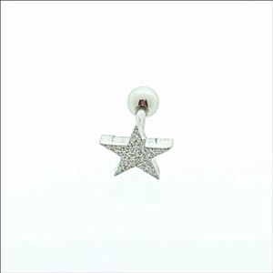 Ster Oorbellen met Helixpiercing - Gediamanteerd