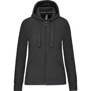 Kariban Damessweater met rits en capuchon K464 - Dark Grey - M