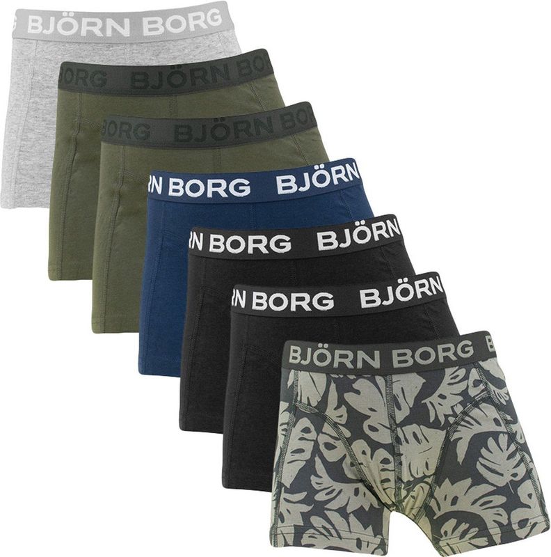 Bjorn Borg 7-Pack jongens boxershorts - Green Jungle - 140