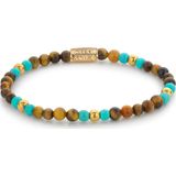 Rebel And Rose - RR-40063-G Mix Tiger Turquoise - Volwassenen - Rekarmband - 16,5 cm