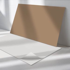 Wallfluent Vinyl Wandpaneel - Kleur Lichtbruin Wandpaneel PVC - 100 cm x 50 cm - Oranje Vinyl Wandpaneel - Set van 1 - Rechthoekig Wandbekleding Vinyl - Patroon Wandpaneel - Zelfklevend Wandpaneel - Wandpaneel Keuken en Badkamer