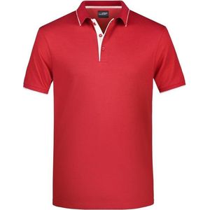 Polo shirt Golf Pro premium rood/wit voor heren - Rode herenkleding - Werkkleding/zakelijke kleding polo t-shirt M