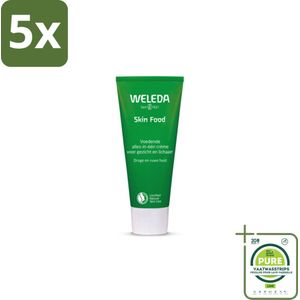 5 x WELEDA - Crème - Skin Food - Droge huid - 75 ml - Grootverpakking - Droge Huid - Voedende Crème - Natuurlijke Huidverzorging - Biologische Ingrediënten - Weleda