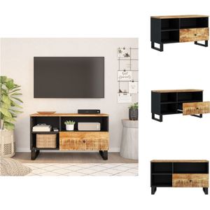 vidaXL TV-meubel Urban - Massief mangohout - 80 x 33 x 46 cm - Opbergruimte - Stabiele poten - Kast