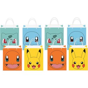 Amscan Pokemon themafeest uitdeelzakjes - 16x - papier - 13 x 22 cm