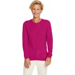 Opengewerkte trui met ronde hals en bolletjes