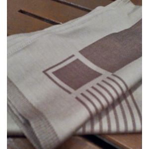 Set Van 12 Servetten, Lineair Taupe, 50x50cm, De Witte Lietaer