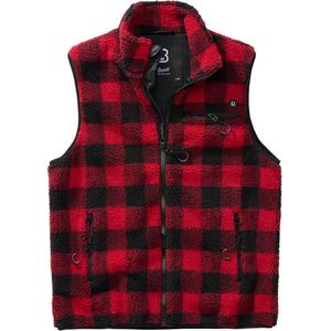 Brandit - Teddyfleece Vest Mouwloos jacket - 3XL - Rood/Zwart