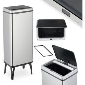 prullenbak met sensor - op poten - 60 liter - vuilniszakhouder - keuken - rvs