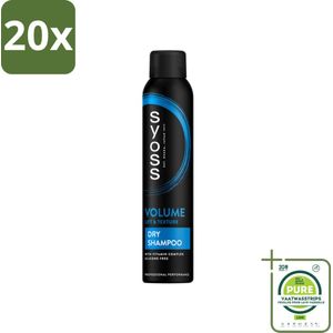 20 x SYOSS - Volume Droogshampoo - Shampoo - Voor Volumeboost - 200ml - Grootverpakking - Droogshampoo - Volume Shampoo - Haarvolume - Fris Haar - Haarverzorging
