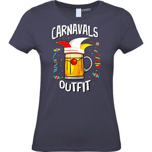 Dames t-shirt Carnavals Outfit | Carnavalskleding dames | Carnaval Kostuum | Foute Party | Navy Dames | maat XXL