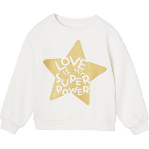 Basic - Meisjessweater - Vanille - Bedrukt Motief - Lange Mouwen