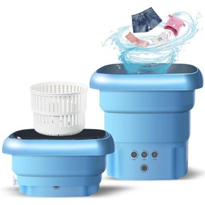 Mini-campingwasmachine met centrifuge - 45 liter draagbare mini-wasmachine met droger - Opvouwbare wasmachine tot 15 KG - blauwlichtsterilisatie voor ondergoed, sokken - kamperen buiten - Mini wasmachine