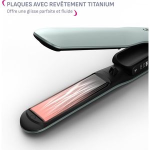 Stijltang voor gladde haren en krullen met titanium platen