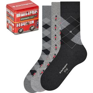 Burlington British Box cadeau geschenkset duurzaam biologisch katoen multipack sokken heren veelkleurig - Matt 40-46