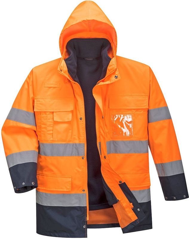 Hi-Vis - Lite 3 in 1 - Werkjack - Oranje - Waterdicht, Uitneembaar Binnenjack, 9 Zakken